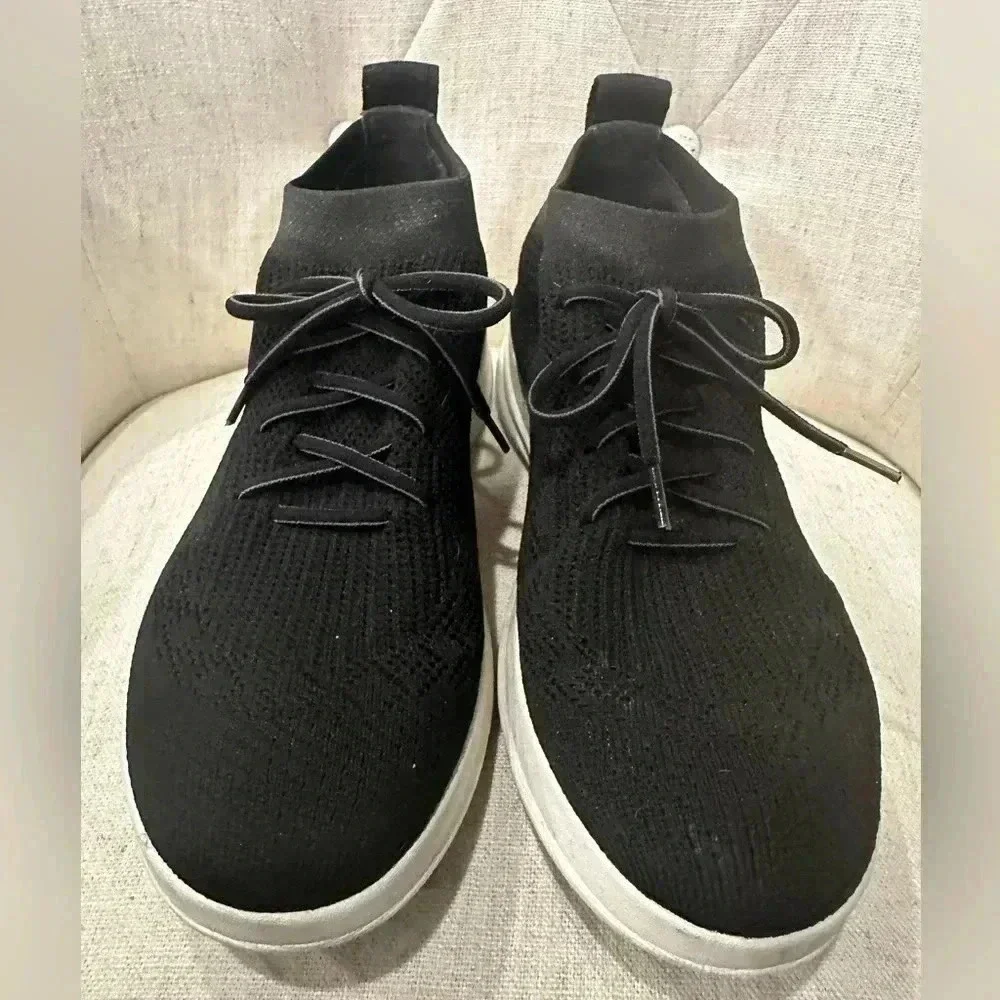 Fitflop Uberknit High Top Sneaker Slip On Shoes Comfort Cushion Women’s 7 Black - Picture 2 of 5